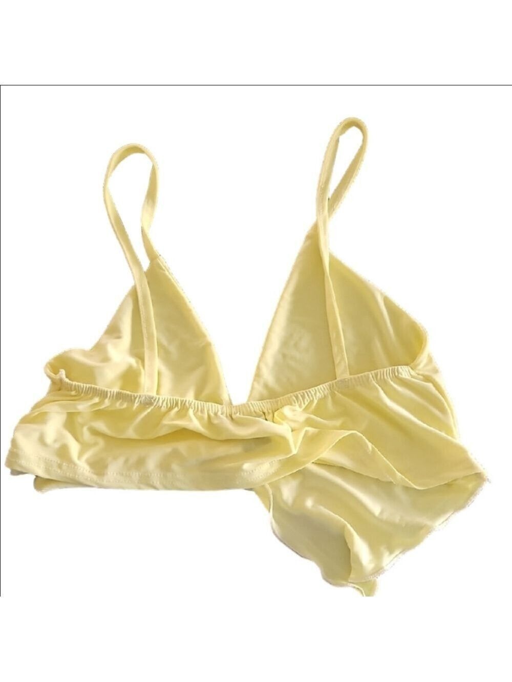PrettyLittleThing Light Yellow Satin Bralette - Picture 3 of 3